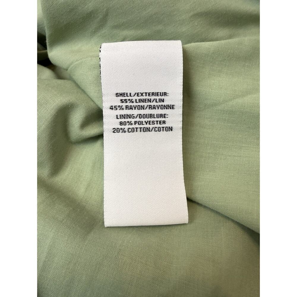 Christian Lacroix Dress Womens 4 Sage Green Linen Feminine Romantic Cottagecore - Picture 10 of 12